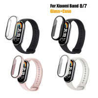 เคสที่ครอบสำหรับ Xiaomi นาฬิกาอัจฉริยะ Miband 8 /Xiaomi Miband 7บางเฉียบยาก Casing PC กระจกเทมเปอร์ปกป้องหน้าจอฝาครอบป้องกัน