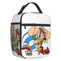 ﹍◕ Custom Asterix And Obelixs Lunch Bag Men Women Cooler Warm Insulated Lunch Boxes for Children School