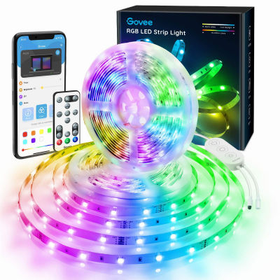 Govee Color Changing 32.8ft LED Strip Lights Bluetooth, App Control, Remote, Control Box LED Music Lights, 20 Scenes Mode Multicolor LED Lights for Bedroom, Room, Kitchen, Party, 2x16.4ft
