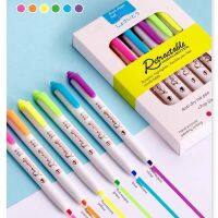 hot！【DT】 6 Colors Kawaii Retractable Highlighters Color Fluorescent Markersfor Highliting Doodling Coloring Set