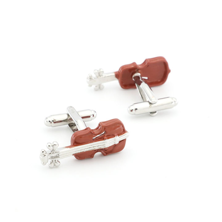 แฟชั่นการออกแบบเครื่องดนตรีไวโอลิน-cufflinks-สำหรับผู้ชายคุณภาพวัสดุทองเหลืองสีกาแฟ-cuff-links-ขายส่งและขายปลีก-yrrey