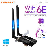 5374Mbps WiFi6E In AX210 PCIe การ์ดเครือข่ายไร้สาย2.4G5G6GHz WiFi 6e Adapter 802 .11axac Bluetooth 5.2สำหรับ PC Win1110