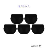 Sabina ซาบีน่า กางเกงชั้นใน (Set 5 ชิ้น)(ทรง Bikini) Seamless Fit รุ่น Soft Collection รหัส SUXK121BK สีดำ