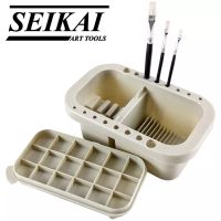 SEIKAI SE-SCH Brush Washer ของแท้100% ถังล้างพู่กัน 3in1 มีจานสี 18 ช่อง ที่วางพู่กัน ที่ล้างพู่กัน พกพา Brush Cleaner