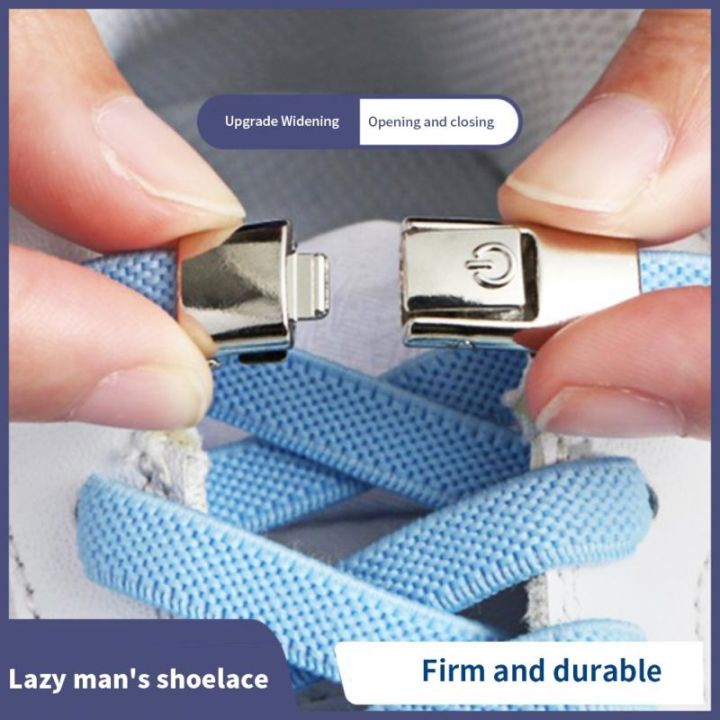 1-pair-press-lock-shoelaces-without-ties-kids-adult-widened-flat-shoelace-for-shoes-metal-lock-elastic-laces-shoe-accessories