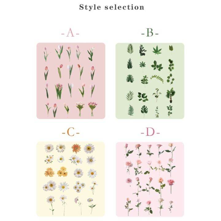 40pcsbag-plant-flower-hot-collection-decoration-diary-sticker-scrapbook-planner-decoration-stationery-sticker