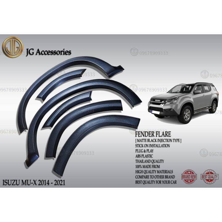 ISUZU MUX / MUX 2014 2023 OEM SLIM FENDER FLARE INJECTION TYPE BLACK