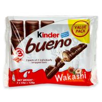 SALE หมดอายุ 12/8/2023  Kinder bueno value pack ช็อคโกแลตคินเดอร์บรูโน่ (1ห่อมี 3แท่งคู่)