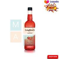 LongBeach Strawberry Flavoured Syrup 740 ml  ลองบีช ไซรัป กลิ่นสตรอว์เบอร์รี 740 มล.