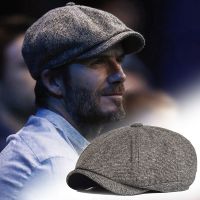 Winter Thick Warm Newsboy Caps Men Soft Octagonal Hat For Male Detective Hats Retro Driver Flat Caps