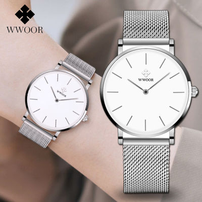 WWOOR Simple Fashion Watches Women Bracelet Watches Top Brand Female Waterproof Ladies Quartz Watch Set Femme Relogio Feminino