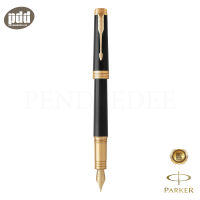 PARKER ปากกาป๊ากเกอร์ หมึกซึม พรีเมียร์ แบล็ค แล็ค จีที สีดำคลิปทอง - PARKER Fountain Pen Premier Black Lacquer  GT