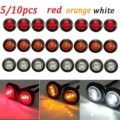 ▩✎♈ Lampada LED 5/10PC 12V Red/ Orange / White ROUND LED Side Marker Light Indicator Lamp Truck Trailer Caravan Van LED bulb