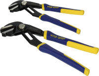 IRWIN VISE-GRIP GrooveLock Pliers Set, Straight Jaw, 2-Piece (1802532) Black, 2-pack (8", 10")