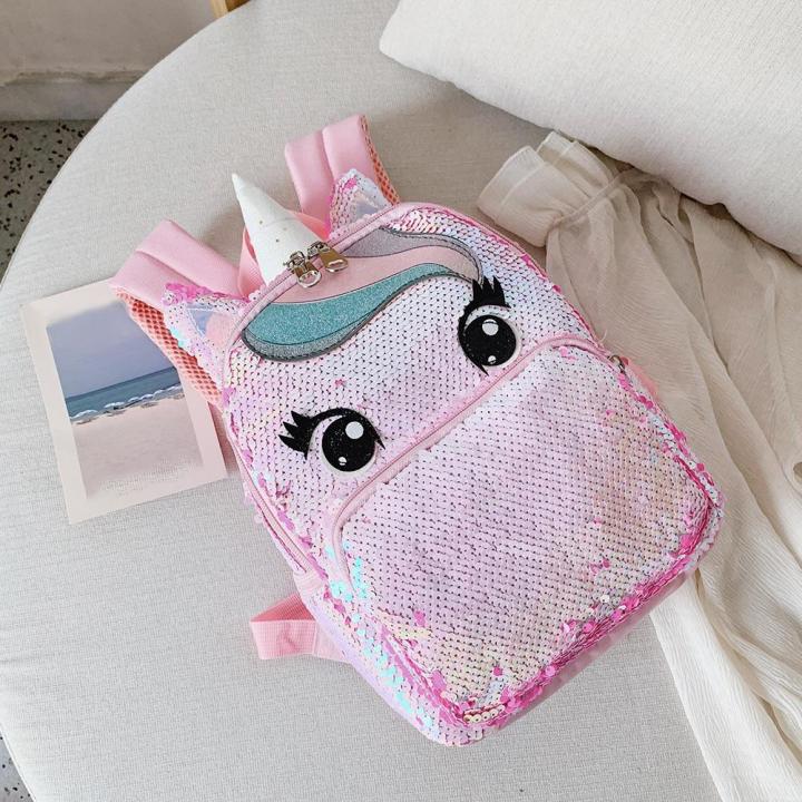 bagoo-2020-ใหม่แฟชั่นผู้หญิงunicornการ์ตูนน่ารักเลื่อมกระเป๋าเป้สะพายหลังวัยรุ่นสาวไหล่กระเป๋าเป้สะพายหลังสำหรับผู้หญิงขาย