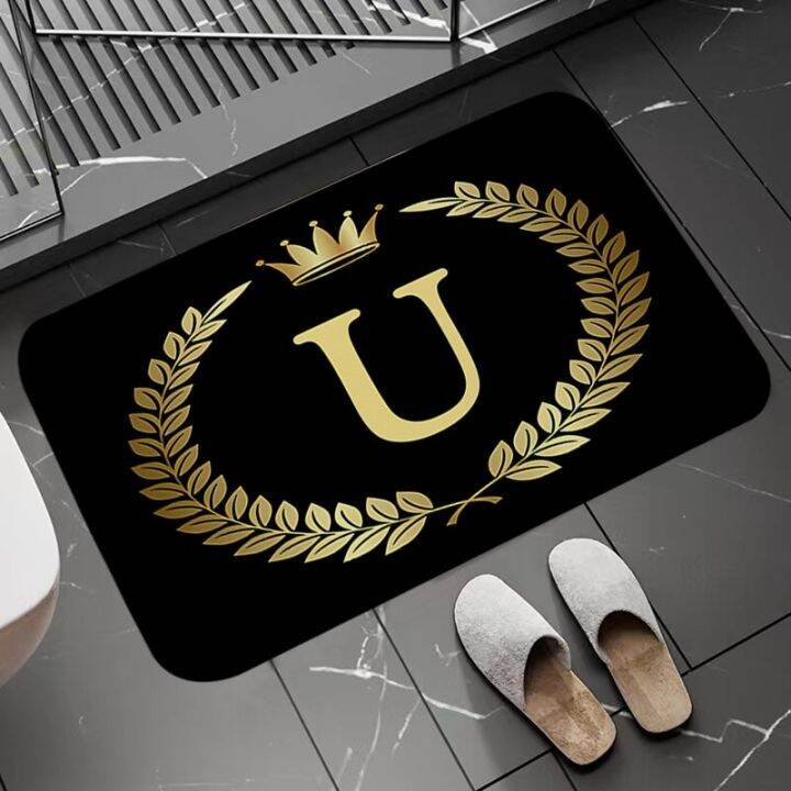 black-golden-crown-letter-floor-mats-non-slip-kitchen-rug-doormat-entrance-door-home-welcome-carpet-washable-absorbent-bath-mat