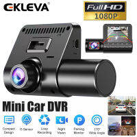 EKLEVA 2.4 "IPS Dash Cam Full HD 1080จุด3เลนส์บันทึกวิดีโอรถยนต์เลนส์คู่กล้องบันทึก Night Vision G-Sensor ห่วงบันทึก DVR