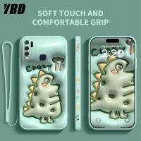 เคสโทรศัพท์ YBD สำหรับ Vivo Y91C Y1S 1820 1929 Y81 Y83 Y81i 1812 1808 1803ฝาลายตัวการ์ตูนน่ารักเคสซิลิโคนของเหลวที่มีลวดลายด้านข้างและฟรีสายคล้อง