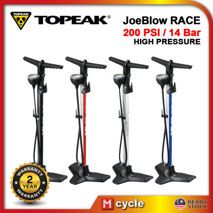 TOPEAK JoeBlow Race 200PSI High Pressure Bicycle Floor Pump with Gauge