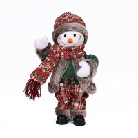 Christmas Doll Snowman Electric Toys Glowing Christmas Figurine Doll New Year Decor Xmas Gifts for Kids Home Decor