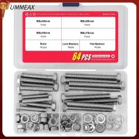 UMMEAX สกรู M8 304ตัวน็อตตัวผู้และตัวเมียขนาดทั่วไป40มม. 50มม. 70มม. 80มม. หัวหกเหลี่ยมสลักหน้าที่หนักน็อตตัวผู้และตัวเมียชุดน๊อตเครื่องใช้ในบ้านและสำนักงาน