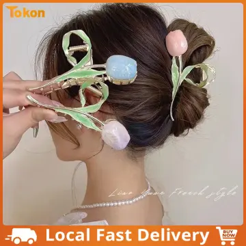 Laurel Leaf Tulip Hair Pin Bobby Pin Side-part Hair Clip 