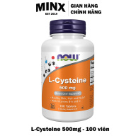 L-Cystein Now 500mg 100 viên, Viên uống bổ sung L Cysteine hỗ trợ điều trị mụn, bổ sung dưỡng chất da, tóc, móng (100 viên) - Now L-Cysteine 500mg thumbnail