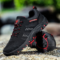 Black Hiking Sneakers Men Trainers Weave Comfortable Men Travel Shoes Low Non-slip Outdoor Running Shoes Men zapatillas hombre