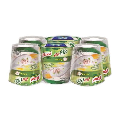 สินค้ามาใหม่! คนอร์คัพ โจ๊กกึ่งสำเร็จรูป รสหมู 32/35 กรัม x 6 ถ้วย Knorr Cup Jok Pork 35 g x 6 Cups ล็อตใหม่มาล่าสุด สินค้าสด มีเก็บเงินปลายทาง