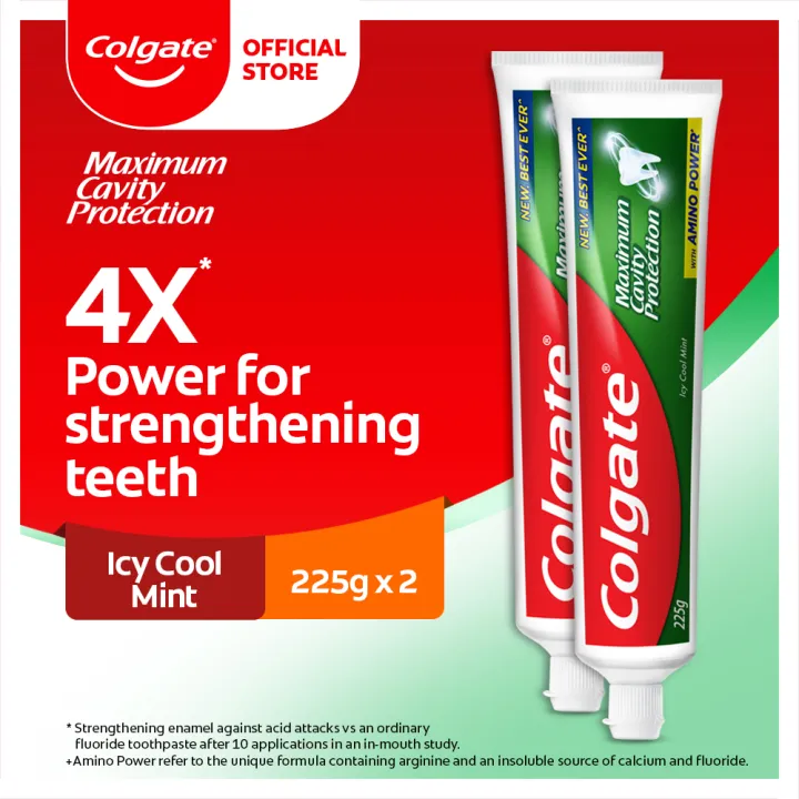 Colgate Maximum Cavity Protection Icy Cool Mint Flavour Toothpaste Valuepack 225g x 2