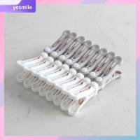 YESMILE 16Pcs กันลื่น ที่หนีบผ้า สีเทาและสีขาว พลาสติกทำจากพลาสติก ที่แขวนคลิป แข็งแรงทนทาน ทนทานสำหรับงานหนัก คลิปหนีบผ้า ห้องน้ำตู้เสื้อผ้าในบ้าน