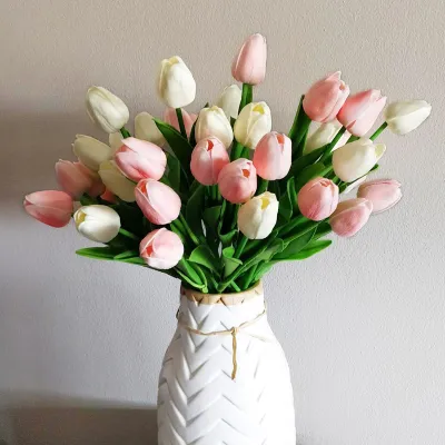 20pcs Mix Tulip Artificial Flower Real Touch Artificial Bouquet Fake Flower for Wedding Decoration Flowers Home Garden Decor