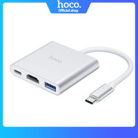 HOCO Multiport Adapter Type-C 3.1 to USB3.0 + Compatible with HDMI + Type C 4K / 2K Video Converter USB hub Share screen for Macbook Windows For Samsung Huawei USB C Hub