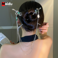 Maidu เครื่องประดับงูรูปกิ๊บสำหรับผู้หญิงล่าสุดพู่คู่หัวบอลแผ่นผมสิ่งประดิษฐ์