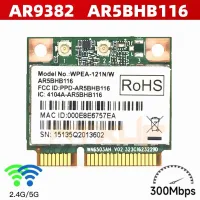 Atheros AR9382 AR5BHB116 2.4G/5 GHz WiFi Wireless Network Card Mini PCI-E 300Mbps For Win 7/8/8.1/10/Linux