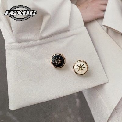 FCXDG 10pcs Vintage Metal Buttons DIY Sewing Accessories 12mm Small Shirt Buttons Fashion Jacket Coat Sweater Decorative Buttons