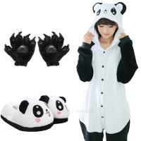 Panda Kigurumi ชุดหมียูนิคอร์น Onesie ผู้ใหญ่น่ารักสัตว์แมวชุดนอนหมีนุ่มชุดนอน Onepiece ฤดูหนาว Jumpsuit ชุดนอน Cosplay
