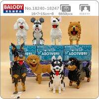 Balody Husky Schnauzer Dachshund Bull Terrier Poodle Doberman Dog Animal Pet DIY Mini Diamond Blocks Bricks Building Toy no Box