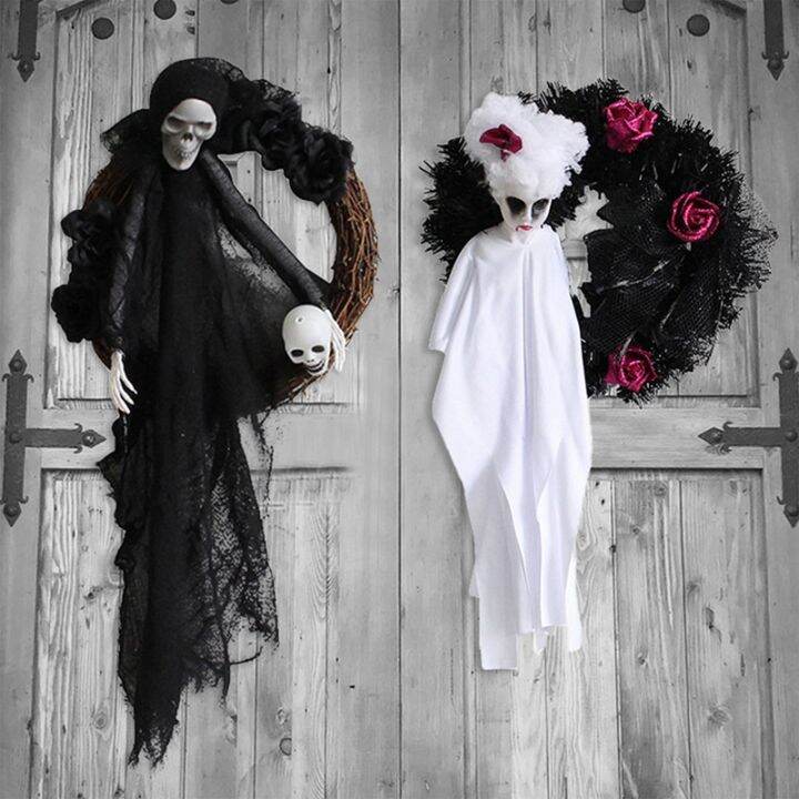 halloween-decorations-door-decor-hanging-ghost-horror-party-garland-ornaments-wreath-ghost-for-home-party