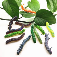 แปลกจำลองของเล่น Caterpillar สีเขียวหนอนสัตว์เลื้อยคลานสัตว์พรรคเล่นตลกอุปกรณ์ประกอบฉากกลางแจ้งตกแต่งสวนของขวัญของเล่นเด็ก