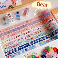 ☋▩ Cartoon Series Decorative Stickers Long Strip Tape Hand Account Diy Roll Sticker Photo Album Sticker Korean Stationery Tape