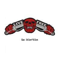 MotoPATCHES Live Free Motorcycle Iron on Patches for Clothes Embroidery DIY Accessories