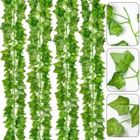 2.1M 12Pcs Garland Fake Vine Trailing Leaf Artificial Ivy Hanging Plant Foliage 2.1M Length 12Pcs