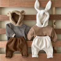 Winter Infant Childrens 2 Piece Set Baby Girls Boys Rabbit Bear Cartoon Hoodies And Pant Outfits Suit For Newborn Kids Clothing