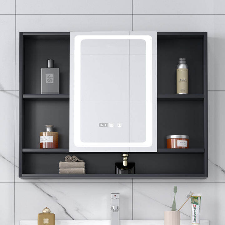 Space Aluminum Bathroom Smart Mirror Cabinet with Shelf Mirror Bathroom ...