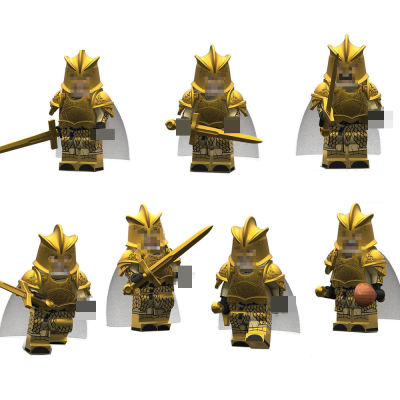 Medieval knight action figure Asgard Soldier Orcs elves dwarf weapons model Accessories Armor Helmets Building Block Bricks Toy