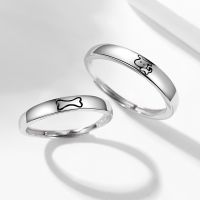 Sterling silver S925 personality puppy love couples circle bone Korea love couples contracted to ring