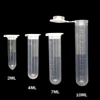 【CW】◕▪♧  10PCS 2ML/5ML/10ML Laboratory Supplies Sample Transparent Plastic Centrifuge Tube Test Clip Lid