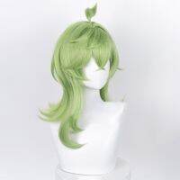 Collei Cosplay Wig Game Genshin Impact Collei Sumeru 55Cm Green Fake Scalp Top Heat Resistance Hairpiece Halloween Role Play