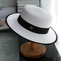 outdoor M letter rhinestone flat brim sun hats womens bowler hat cap for travel shopping